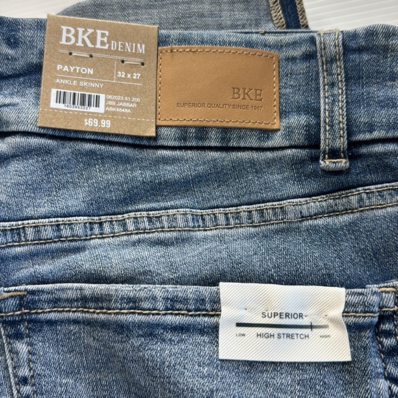 BKE Payton Universal Fit Mid-Rise Ankle Skinny Jeans Size 32x27. NWT - Picture 7 of 10